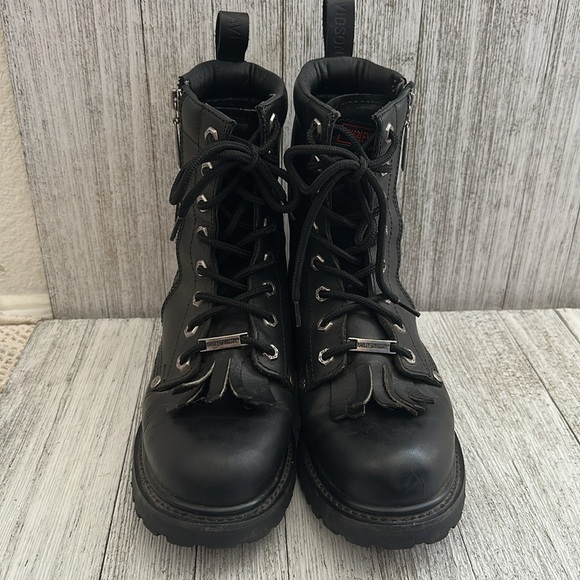 Harley Davidson Kiltie Women's black Full
Grain Logger Motorcycle Boots - Picture 3 of 10